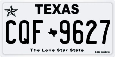 TX license plate CQF9627