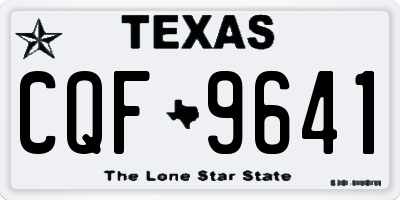 TX license plate CQF9641