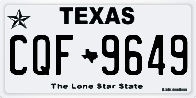 TX license plate CQF9649