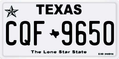 TX license plate CQF9650