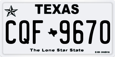 TX license plate CQF9670