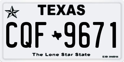 TX license plate CQF9671