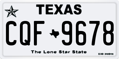 TX license plate CQF9678