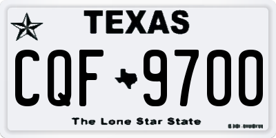TX license plate CQF9700
