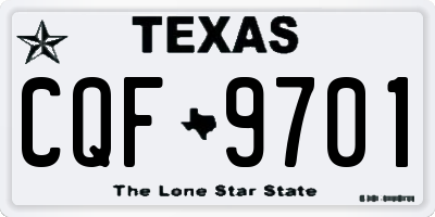 TX license plate CQF9701