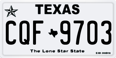 TX license plate CQF9703