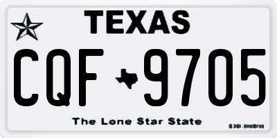 TX license plate CQF9705