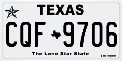 TX license plate CQF9706