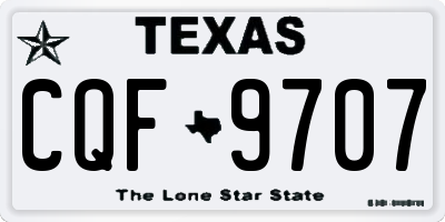 TX license plate CQF9707