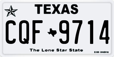 TX license plate CQF9714