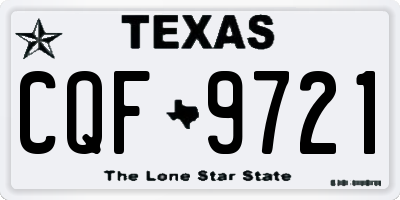 TX license plate CQF9721