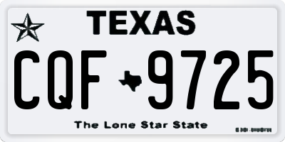 TX license plate CQF9725