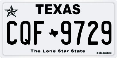 TX license plate CQF9729
