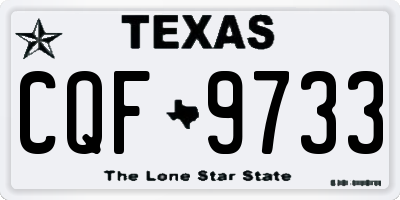 TX license plate CQF9733