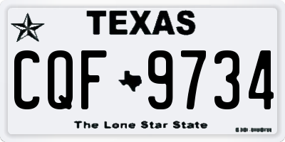 TX license plate CQF9734