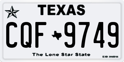 TX license plate CQF9749