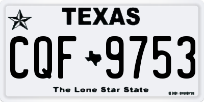 TX license plate CQF9753