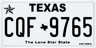 TX license plate CQF9765