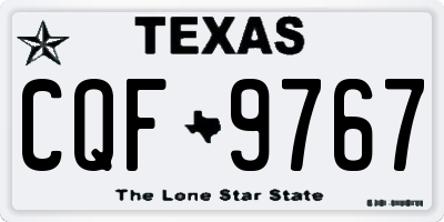 TX license plate CQF9767