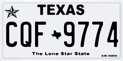 TX license plate CQF9774