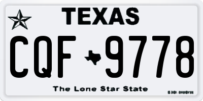 TX license plate CQF9778