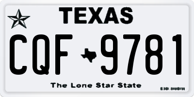 TX license plate CQF9781