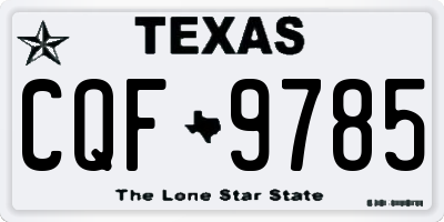 TX license plate CQF9785