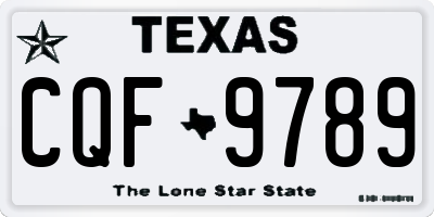 TX license plate CQF9789