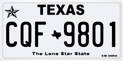 TX license plate CQF9801