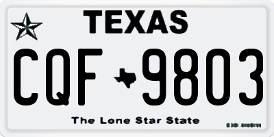TX license plate CQF9803