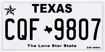 TX license plate CQF9807