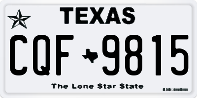 TX license plate CQF9815