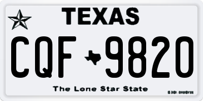 TX license plate CQF9820