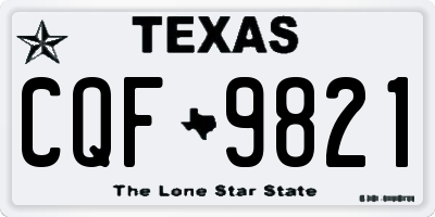 TX license plate CQF9821