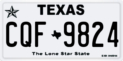 TX license plate CQF9824