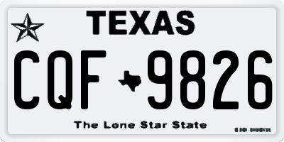 TX license plate CQF9826