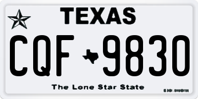 TX license plate CQF9830