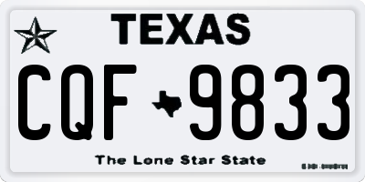 TX license plate CQF9833