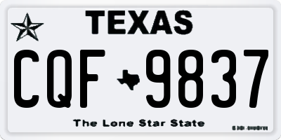 TX license plate CQF9837