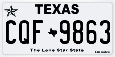 TX license plate CQF9863