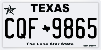 TX license plate CQF9865
