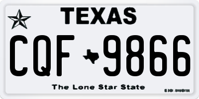 TX license plate CQF9866