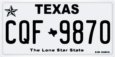 TX license plate CQF9870