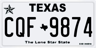 TX license plate CQF9874