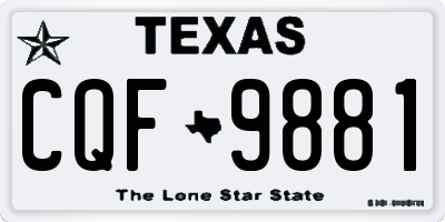 TX license plate CQF9881