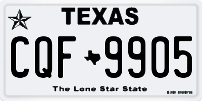 TX license plate CQF9905