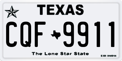 TX license plate CQF9911