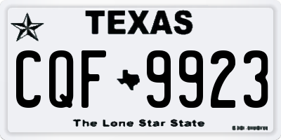TX license plate CQF9923