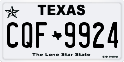 TX license plate CQF9924
