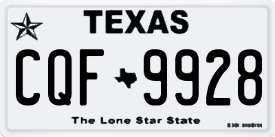 TX license plate CQF9928